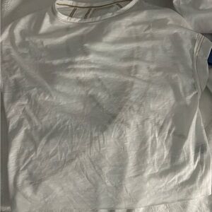 baiting suit cover up. white and gold.